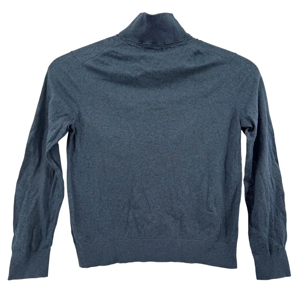 Banana Republic Men's Blue Heather 1/4 Zip Pullover Sweater Cashmere Blend Large